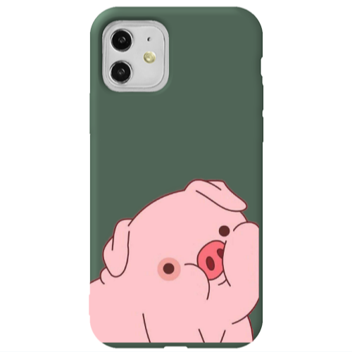 Apple iPhone 11  Piggy 1 Dark Green Colored Silicone TPU Θήκη