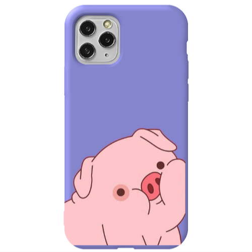 Apple iPhone 11 Pro Piggy 1 Purple Colored Silicone TPU Θήκη