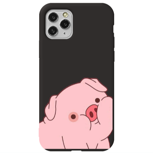 Apple iPhone 11 Pro Piggy 1 Black Colored Silicone TPU Θήκη