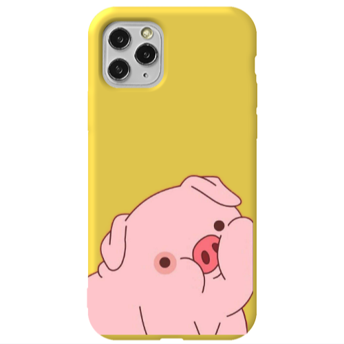 Apple iPhone 11 Pro Piggy 1 Yellow Colored Silicone TPU Θήκη