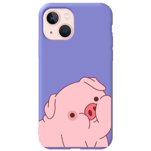 Apple iPhone 13 Piggy 1 Purple Colored Silicone TPU Θήκη