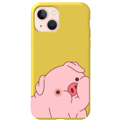 Apple iPhone 13 Piggy 1 Yellow Colored Silicone TPU Θήκη