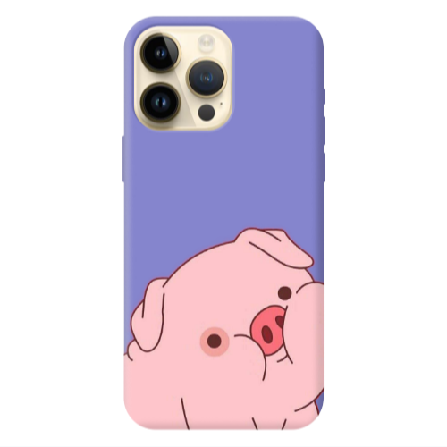 Apple iPhone 13 Pro Max Piggy 1 Purple Colored Silicone TPU Θήκη