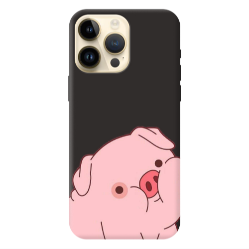 Apple iPhone 13 Pro Max Piggy 1 Black Colored Silicone TPU Θήκη