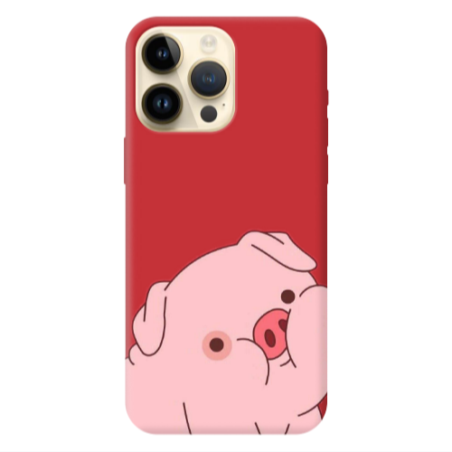 Apple iPhone 13 Pro Max Piggy 1 Red Colored Silicone TPU Θήκη