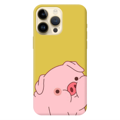 Apple iPhone 13 Pro Max Piggy 1 Yellow Colored Silicone TPU Θήκη