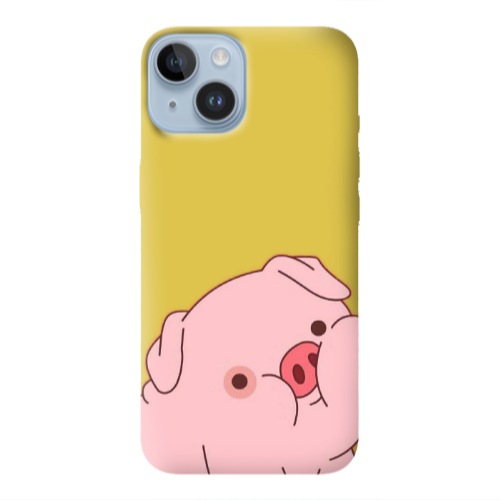 Apple iPhone 14 Plus Piggy 1 Yellow Colored Silicone TPU Θήκη