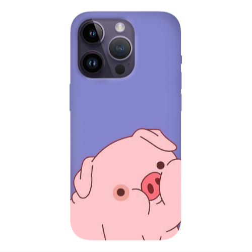 Apple iPhone 14 Pro  Piggy 1 Purple Colored Silicone TPU Θήκη
