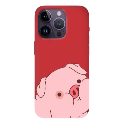 Apple iPhone 14 Pro  Piggy 1 Red Colored Silicone TPU Θήκη