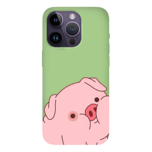 Apple iPhone 14 Pro Max Piggy 1 Light Green Colored Silicone TPU Θήκη
