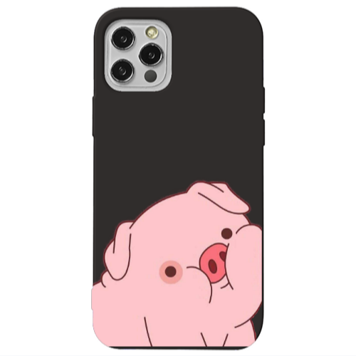 Apple iPhone 13 Pro Piggy 1 Black Colored Silicone TPU Θήκη