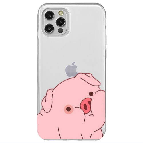 Apple iPhone 12 Pro Piggy 1 Transparent Silicone TPU Θήκη
