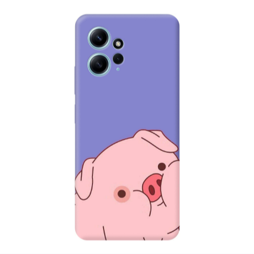 Xiaomi Redmi Note 12 4G Piggy 1 Purple Colored Silicone TPU Θήκη