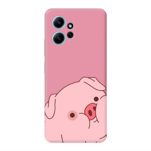 Xiaomi Redmi Note 12 4G Piggy 1 Pink Colored Silicone TPU Θήκη