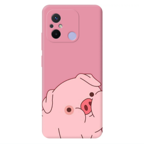 Xiaomi Redmi 12C Piggy 1 Pink Colored Silicone TPU Θήκη