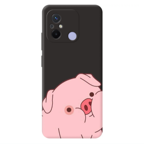 Xiaomi Redmi 12C Piggy 1 Black Colored Silicone TPU Θήκη