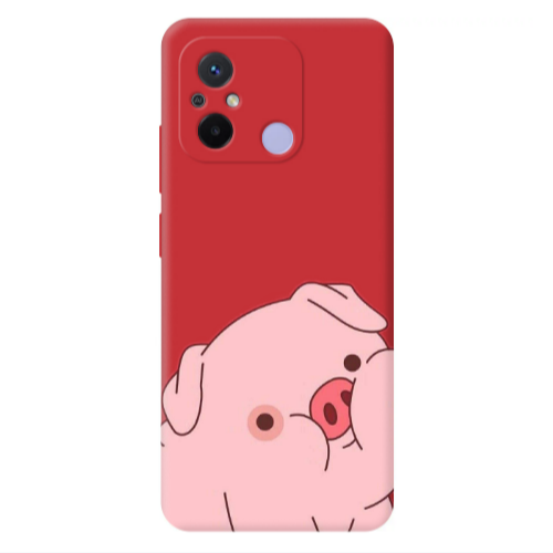 Xiaomi Redmi 12C Piggy 1 Red Colored Silicone TPU Θήκη