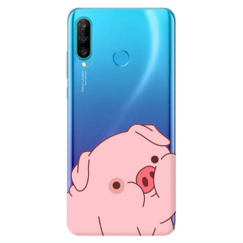 Huawei P30 Lite Piggy 1 Transparent Silicone TPU Θήκη
