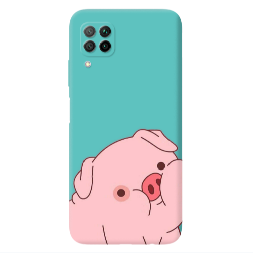 Huawei P40 Lite Piggy 1 Turquoise Colored Silicone TPU Θήκη