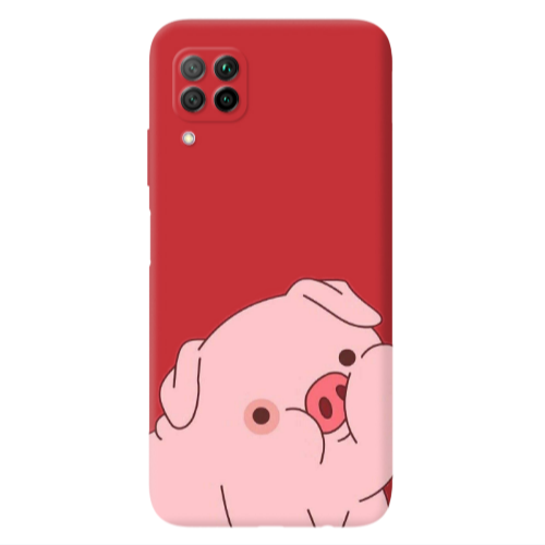 Huawei P40 Lite Piggy 1 Red Colored Silicone TPU Θήκη
