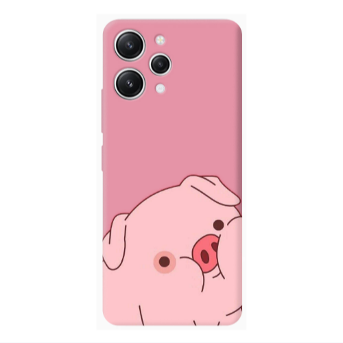 Xiaomi Redmi 12 Piggy 1 Pink Colored Silicone TPU Θήκη