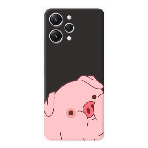 Xiaomi Redmi 12 Piggy 1 Black Colored Silicone TPU Θήκη