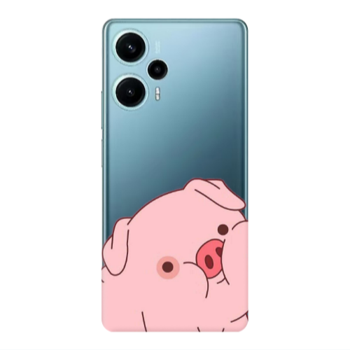 Xiaomi Poco F5 Piggy 1 Transparent Silicone TPU Θήκη
