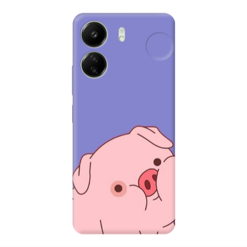 Xiaomi Redmi 13C Piggy 1 Purple Colored Silicone TPU Θήκη