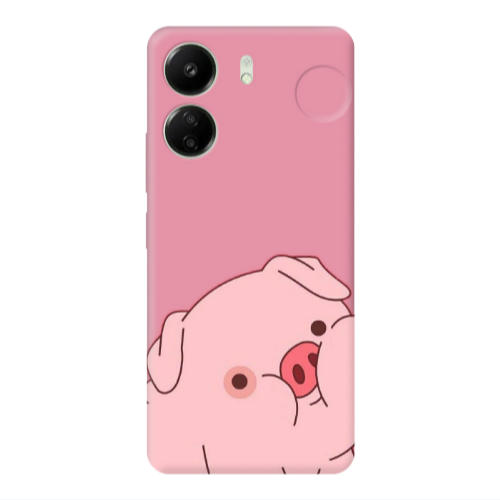 Xiaomi Redmi 13C Piggy 1 Pink Colored Silicone TPU Θήκη