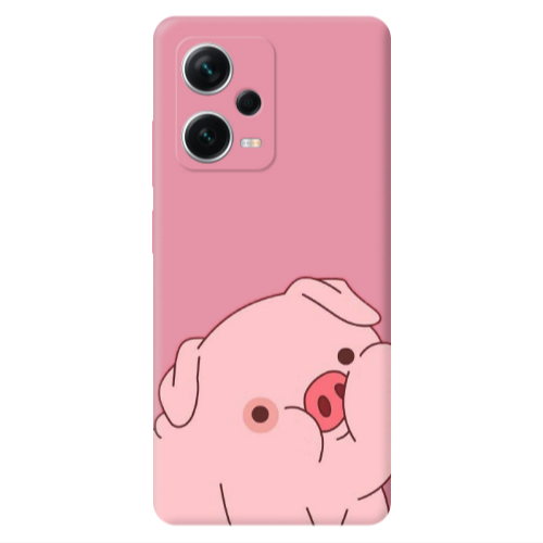 Xiaomi Poco X5 Piggy 1 Pink Colored Silicone TPU Θήκη