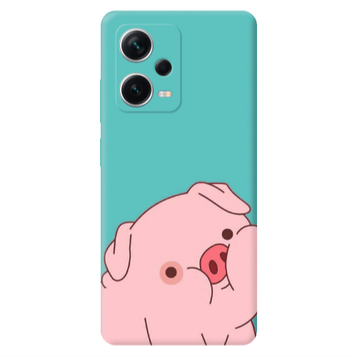 Xiaomi Poco X5 Piggy 1 Turquoise Colored Silicone TPU Θήκη