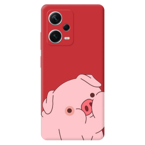 Xiaomi Poco X5 Piggy 1 Red Colored Silicone TPU Θήκη