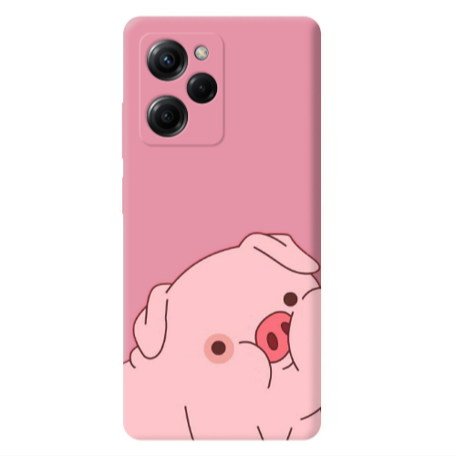 Xiaomi Poco X5 Pro Piggy 1 Pink Colored Silicone TPU Θήκη