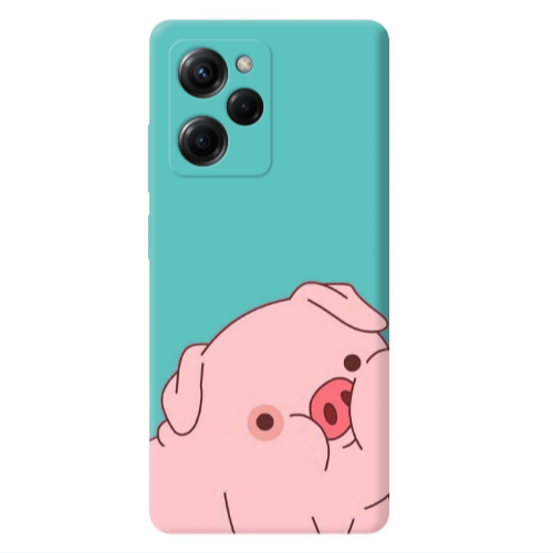 Xiaomi Poco X5 Pro Piggy 1 Turquoise Colored Silicone TPU Θήκη