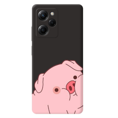 Xiaomi Poco X5 Pro Piggy 1 Black Colored Silicone TPU Θήκη