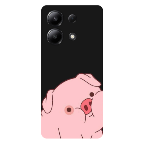 Xiaomi Redmi Note 13 4G Piggy 1 Black Colored Silicone TPU Θήκη