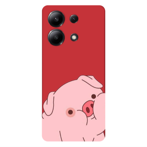Xiaomi Redmi Note 13 4G Piggy 1 Red Colored Silicone TPU Θήκη