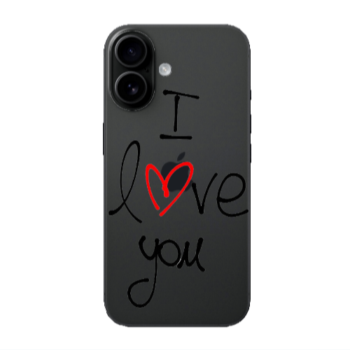 Apple Iphone 16 plus i love you Transparent Silicone TPU Θήκη