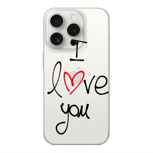Apple Iphone 16 Pro i love you Transparent Silicone TPU Θήκη