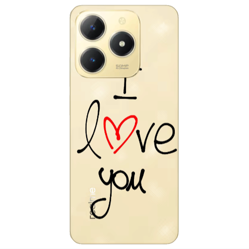 Realme C61 i love you Transparent Silicone TPU Θήκη
