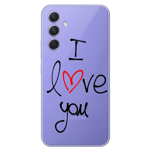 Samsung A56 i love you Transparent Silicone TPU Θήκη