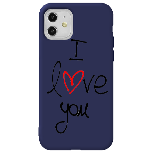 Apple iPhone 11  i love you Dark blue Colored Silicone TPU Θήκη
