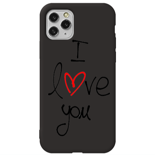 Apple iPhone 11 Pro i love you Black Colored Silicone TPU Θήκη