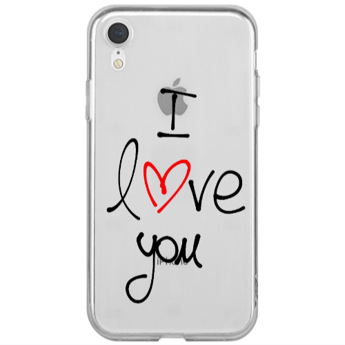 Apple iPhone Xr i love you Transparent Silicone TPU Θήκη