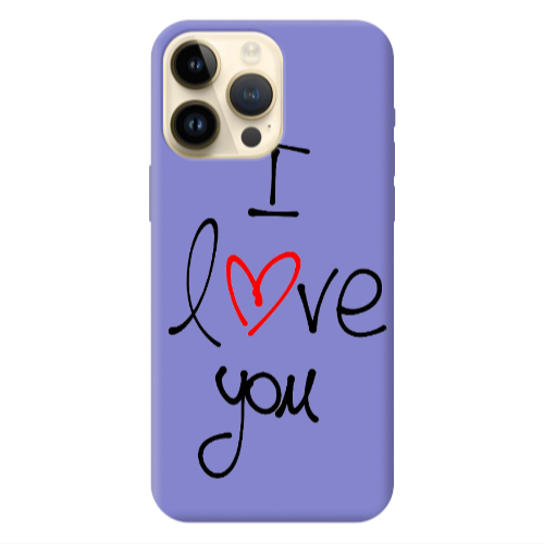 Apple iPhone 13 Pro Max i love you Purple Colored Silicone TPU Θήκη