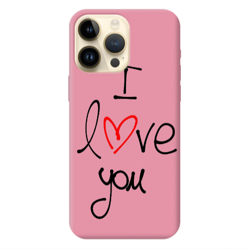 Apple iPhone 13 Pro Max i love you Pink Colored Silicone TPU Θήκη