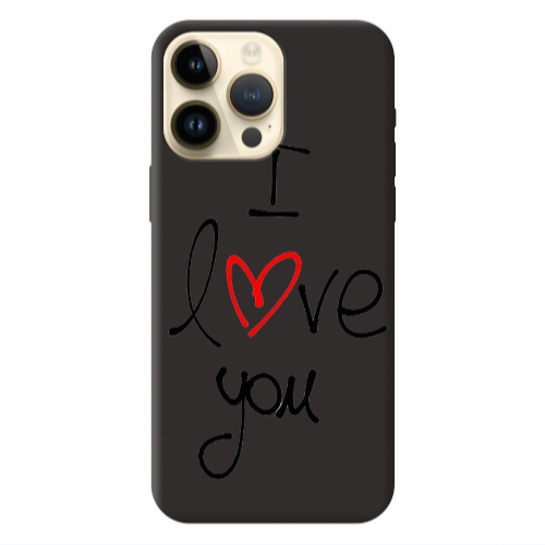 Apple iPhone 13 Pro Max i love you Black Colored Silicone TPU Θήκη
