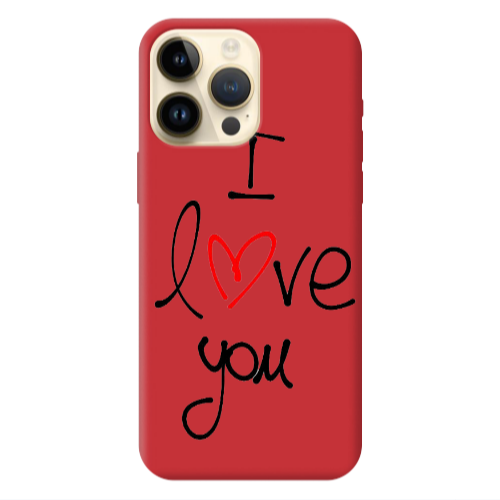 Apple iPhone 13 Pro Max i love you Red Colored Silicone TPU Θήκη