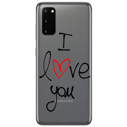 Samsung S20 i love you Transparent Silicone TPU Θήκη