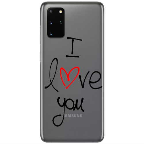 Samsung S20 Plus i love you Transparent Silicone TPU Θήκη